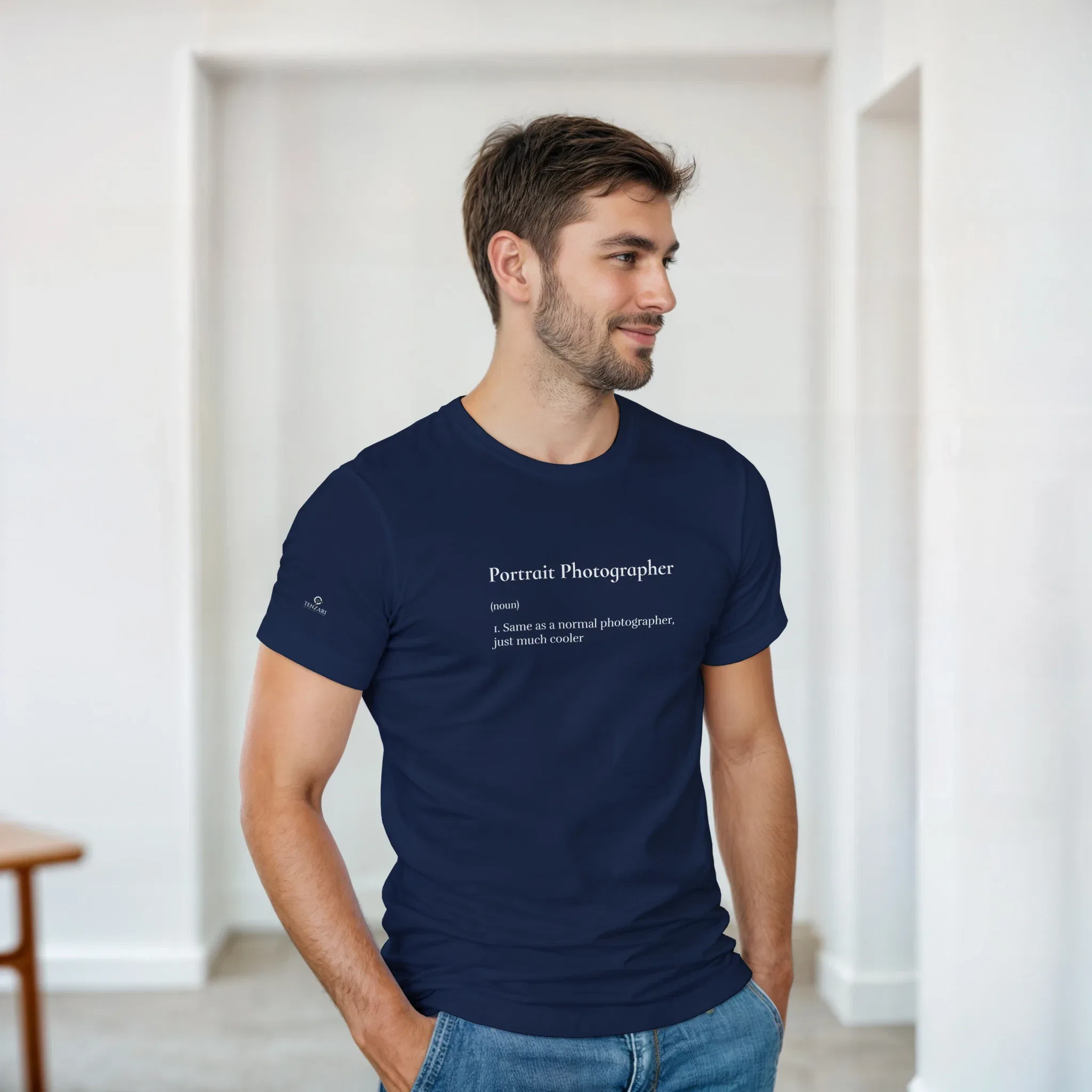 Portrait Photographer Unisex Heavy Cotton T-Shirt. Navy