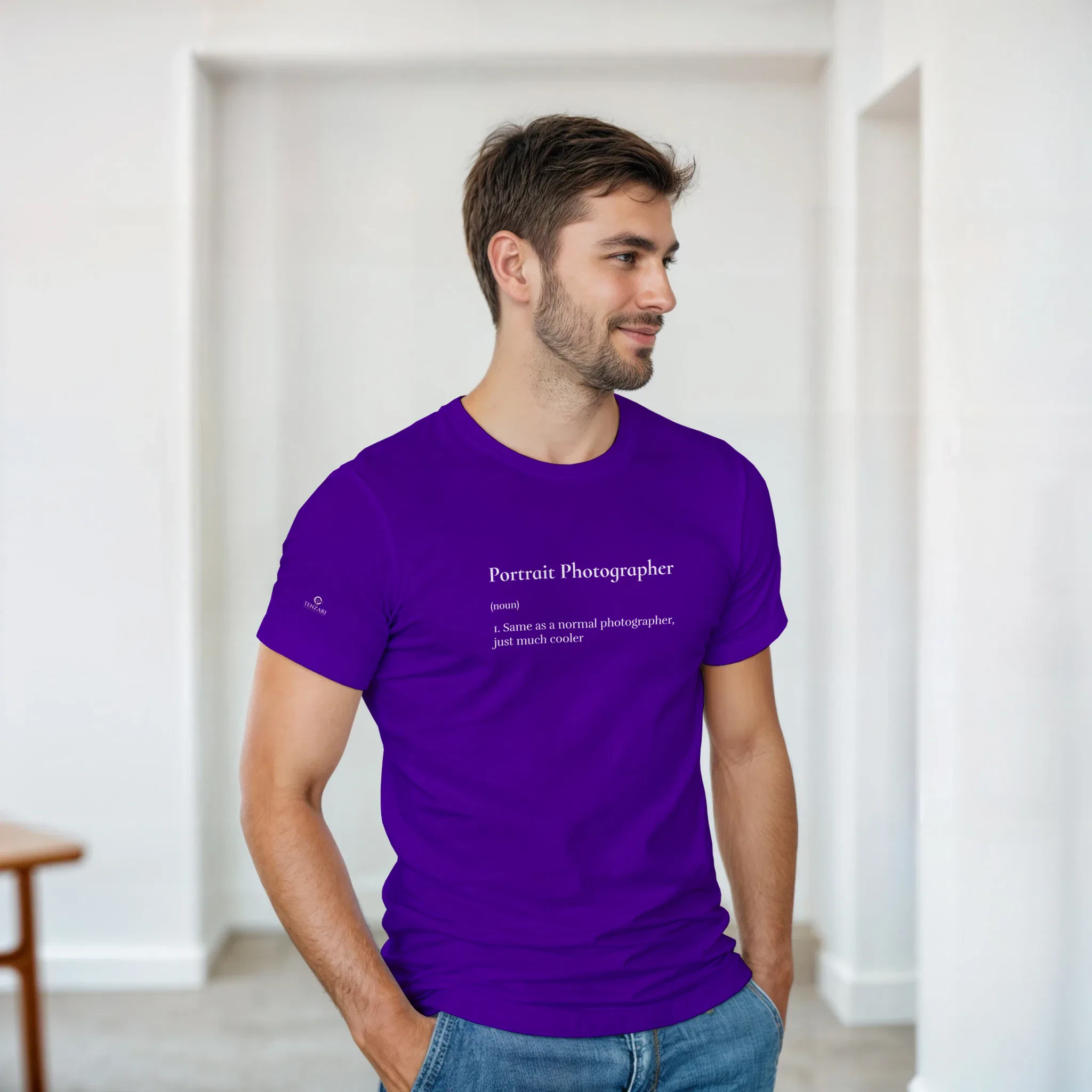 Portrait Photographer Unisex Heavy Cotton T-Shirt. Purple