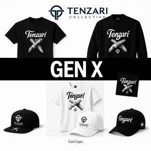 Gen X gifts — apparel collection with tees and dad caps