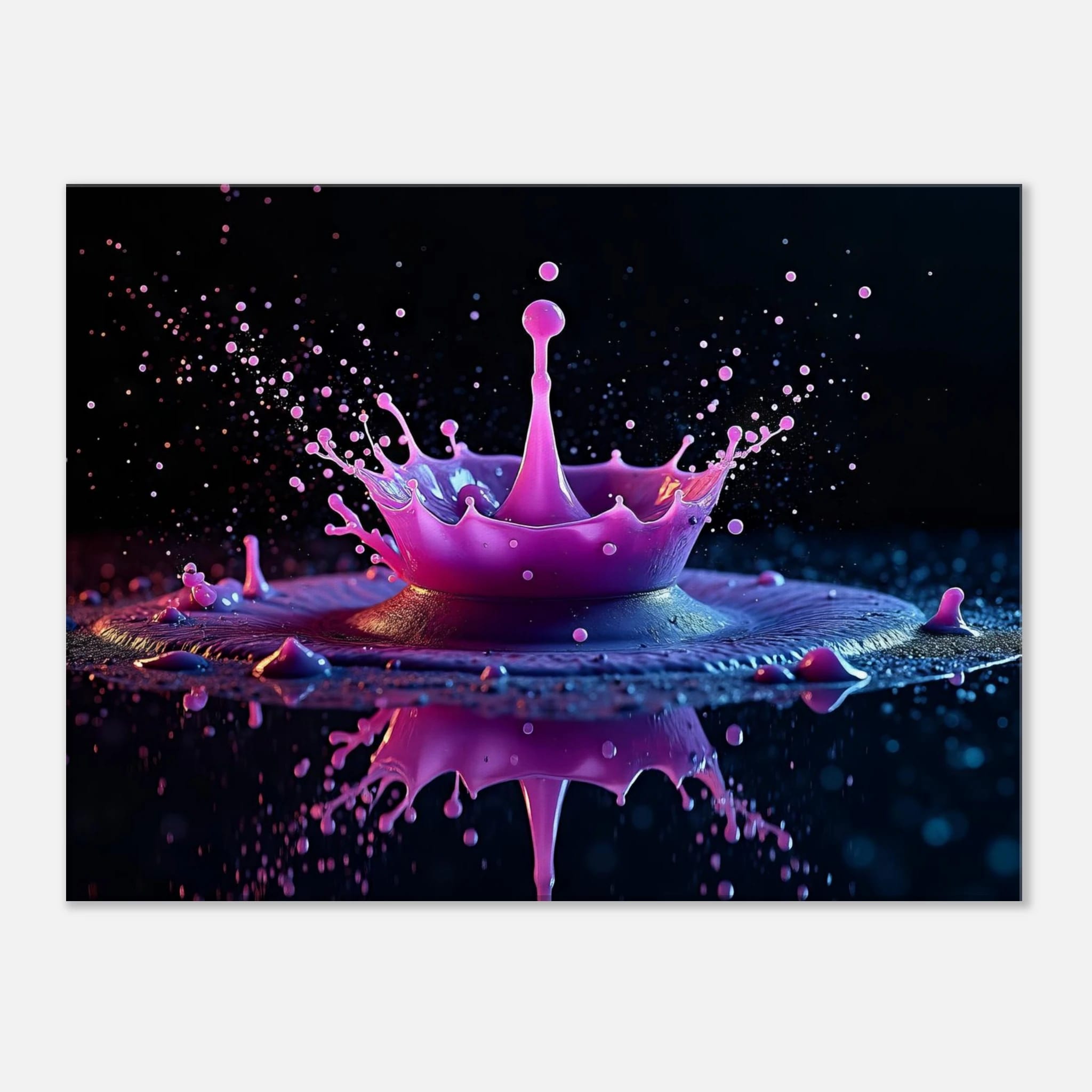 Crown of Neon Rain – Liquid Crown Canvas Wall Art