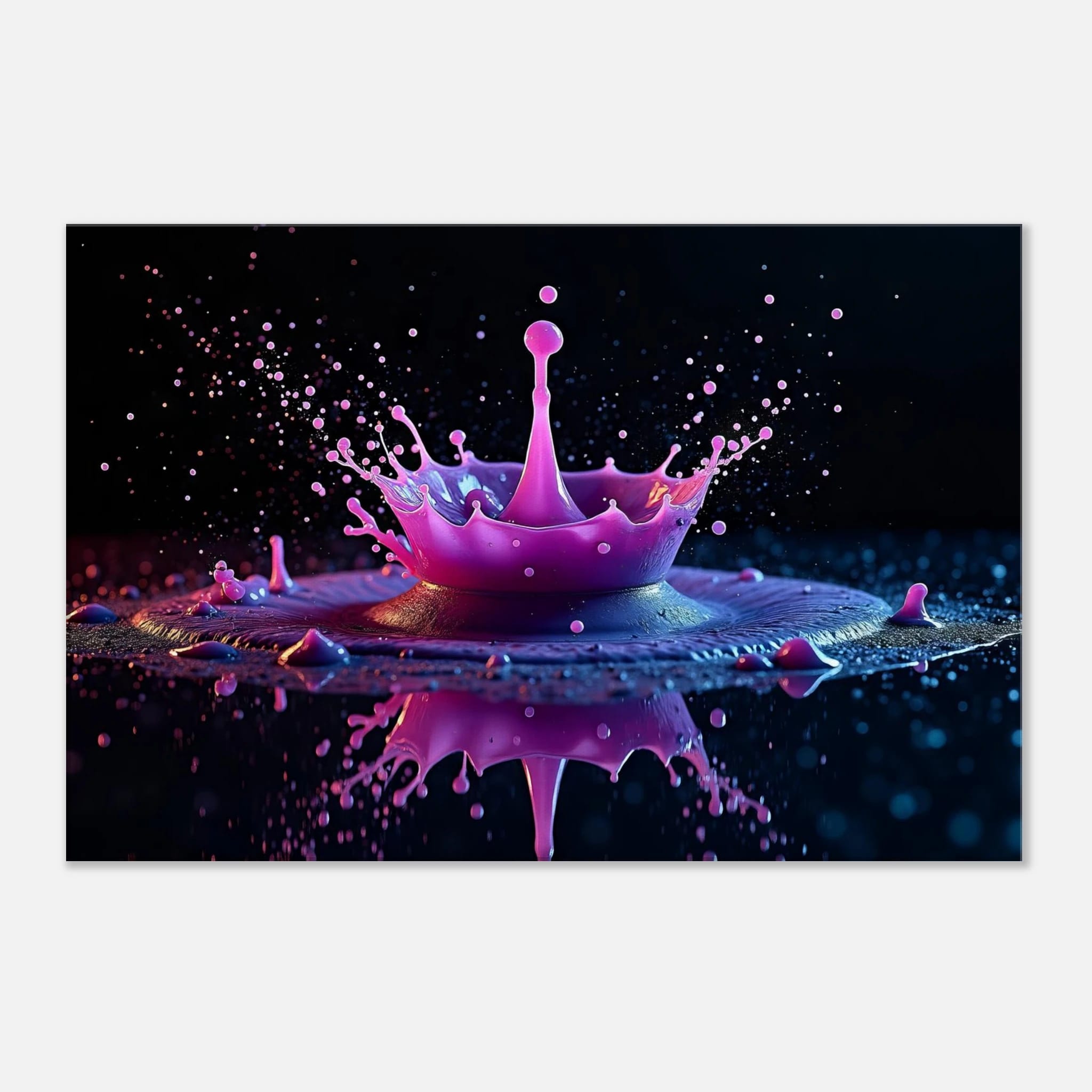 Crown of Neon Rain – Liquid Crown Canvas Wall Art