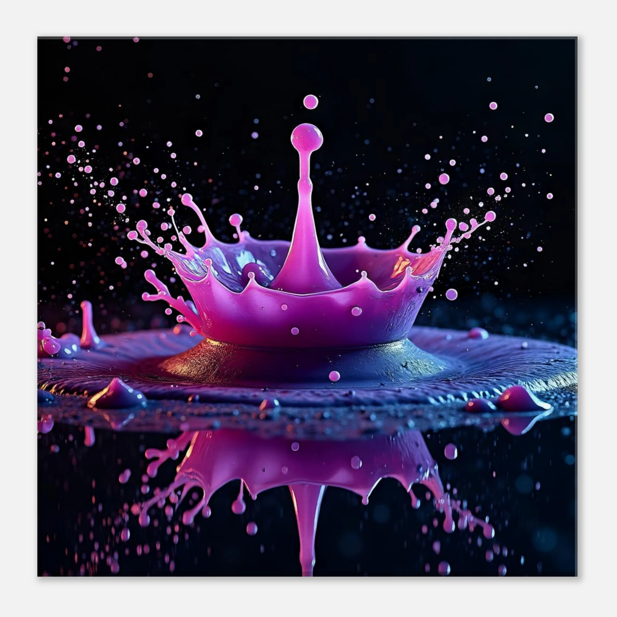 Crown of Neon Rain – Liquid Crown Canvas Wall Art