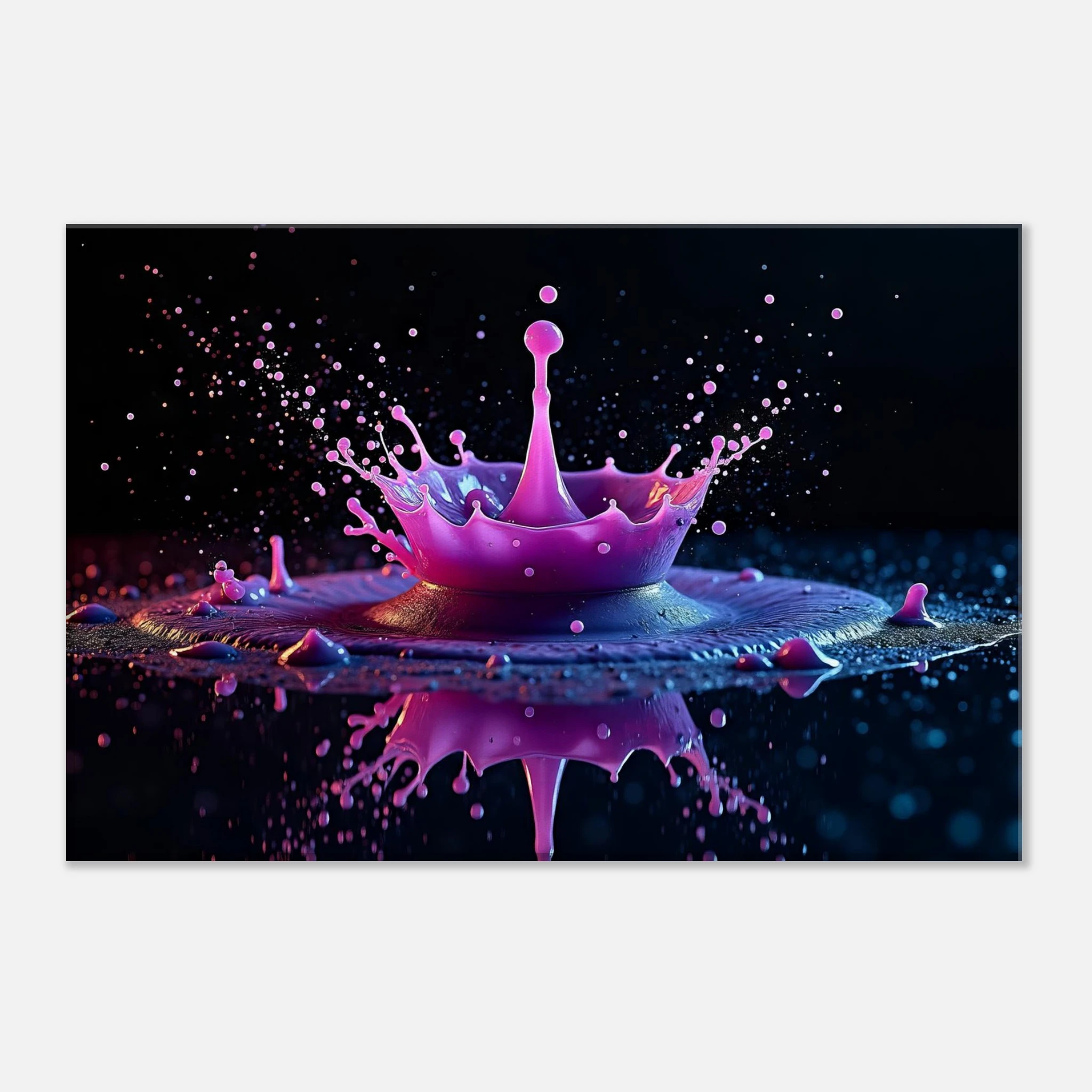 Crown of Neon Rain – Liquid Crown Canvas Wall Art
