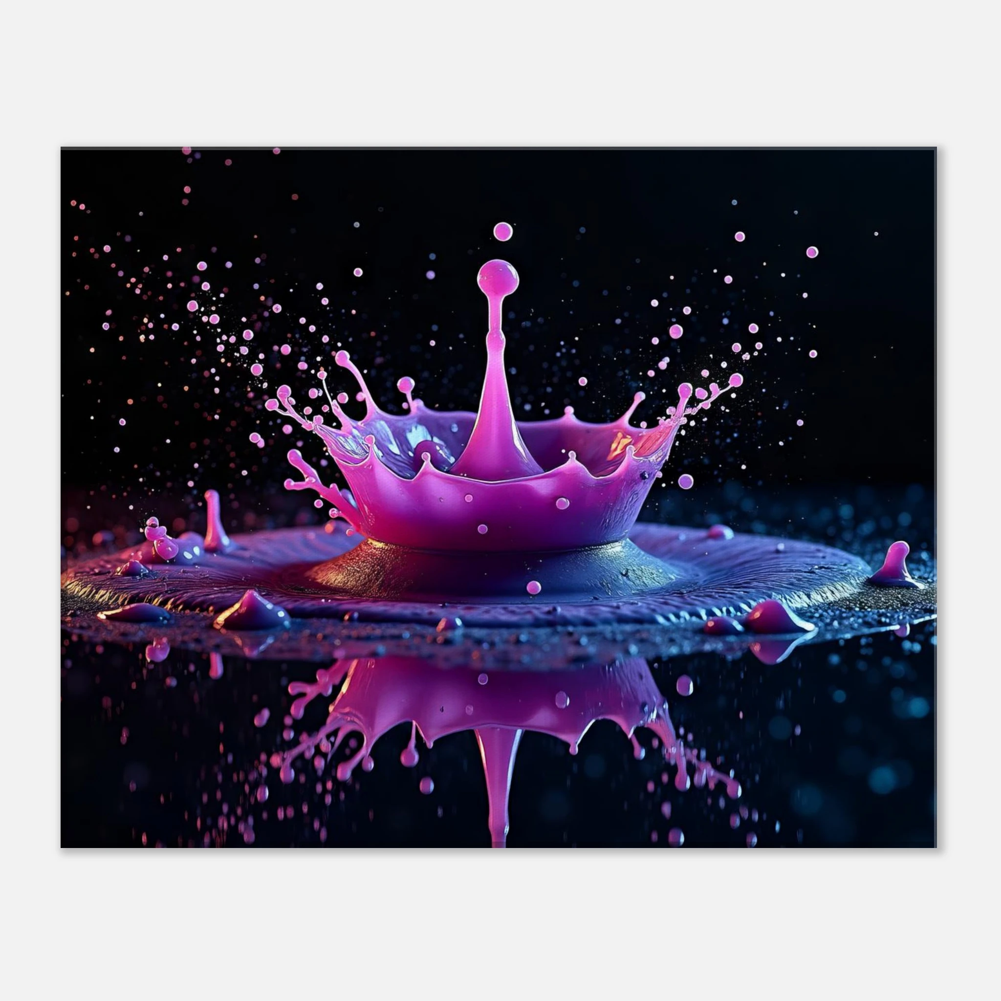 Crown of Neon Rain – Liquid Crown Canvas Wall Art