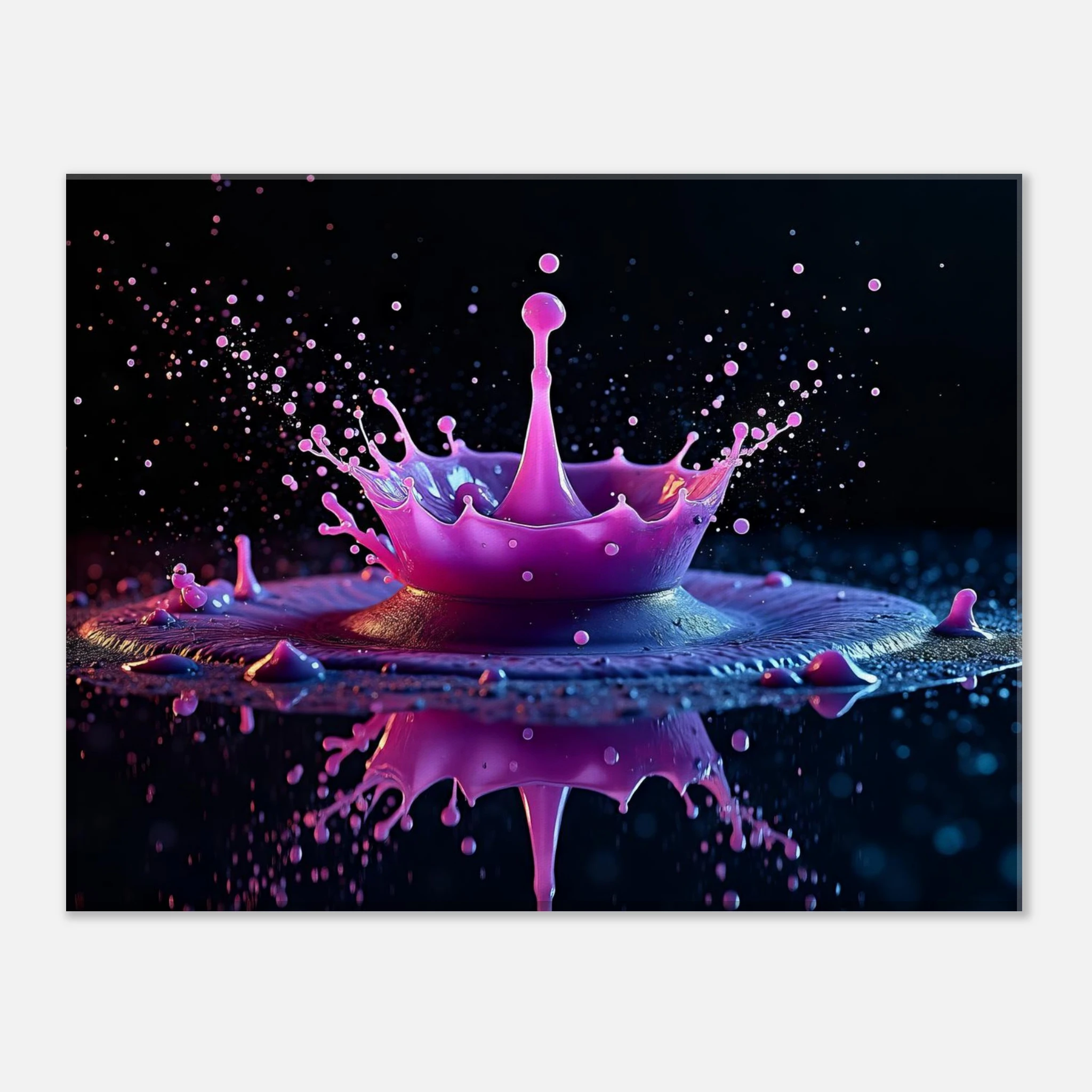 Crown of Neon Rain – Liquid Crown Canvas Wall Art