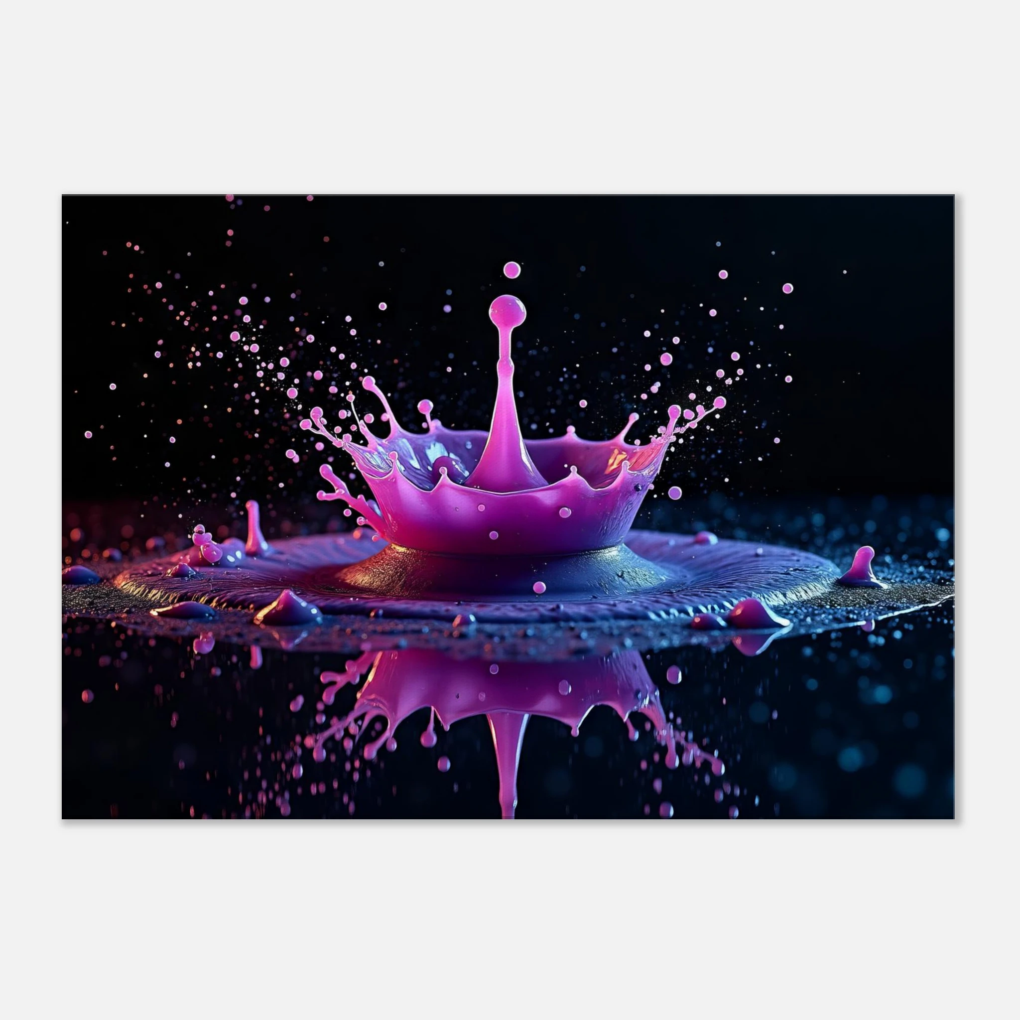 Crown of Neon Rain – Liquid Crown Canvas Wall Art