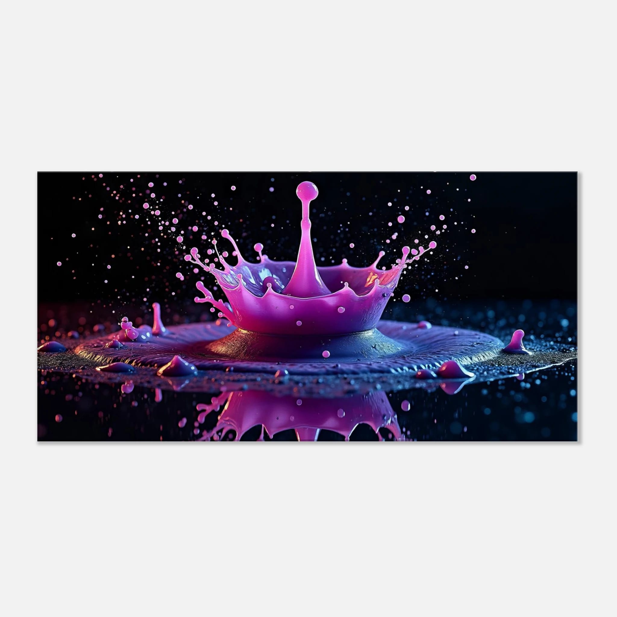 Crown of Neon Rain – Liquid Crown Canvas Wall Art