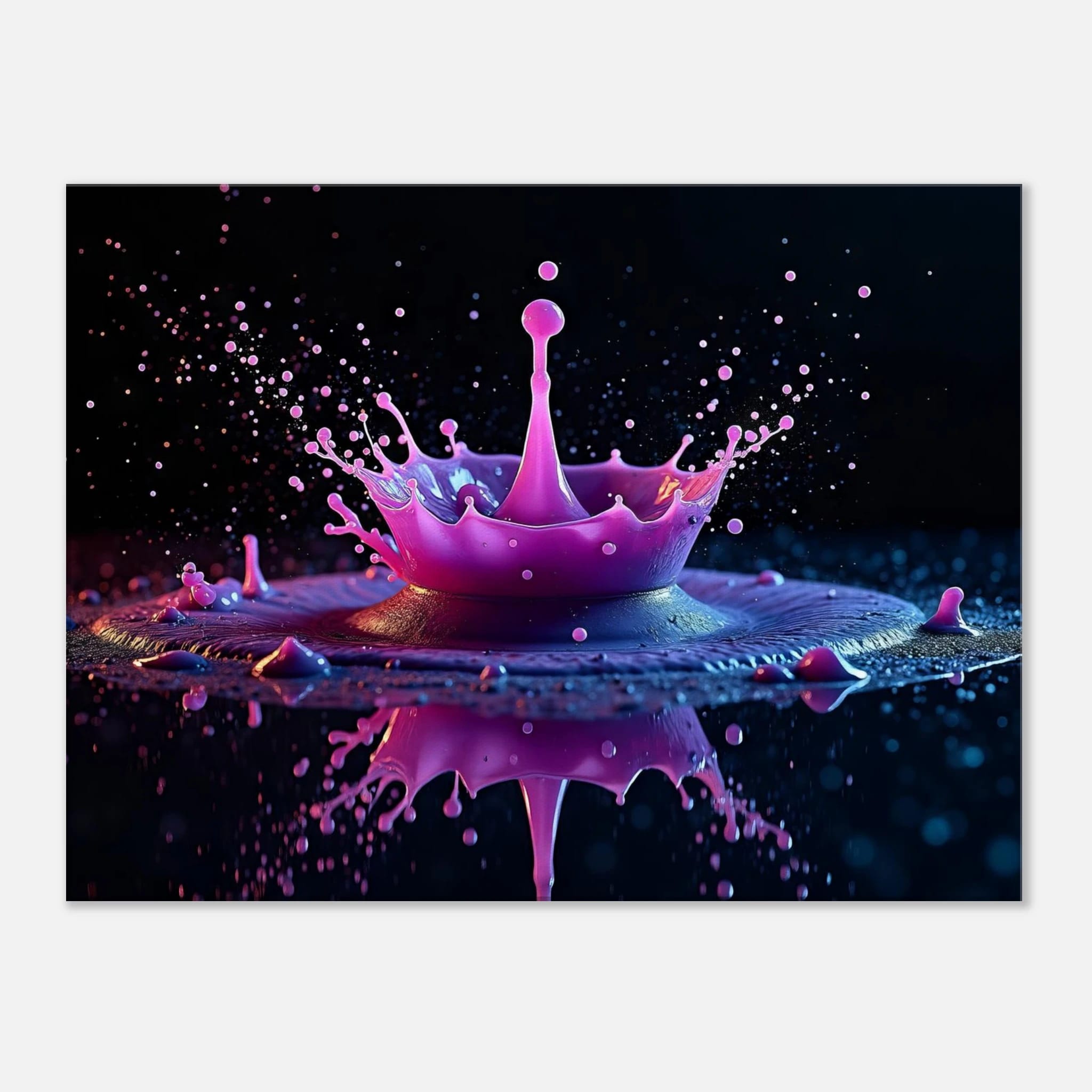 Crown of Neon Rain – Liquid Crown Canvas Wall Art